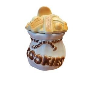 Vintage American Bisque Cookie Jar Sack Of Cookies Made‎ In USA